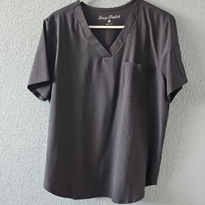 Easy Stretch Women's Black V-Neck Scrub Top